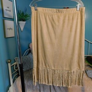 tan faux suede skirt